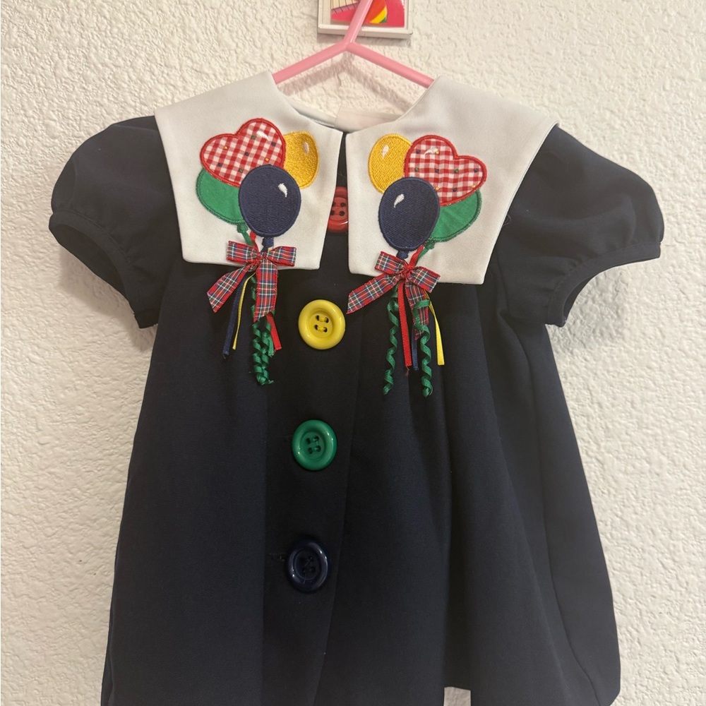 Bonnie Baby Navy Dress with Colorful Accents